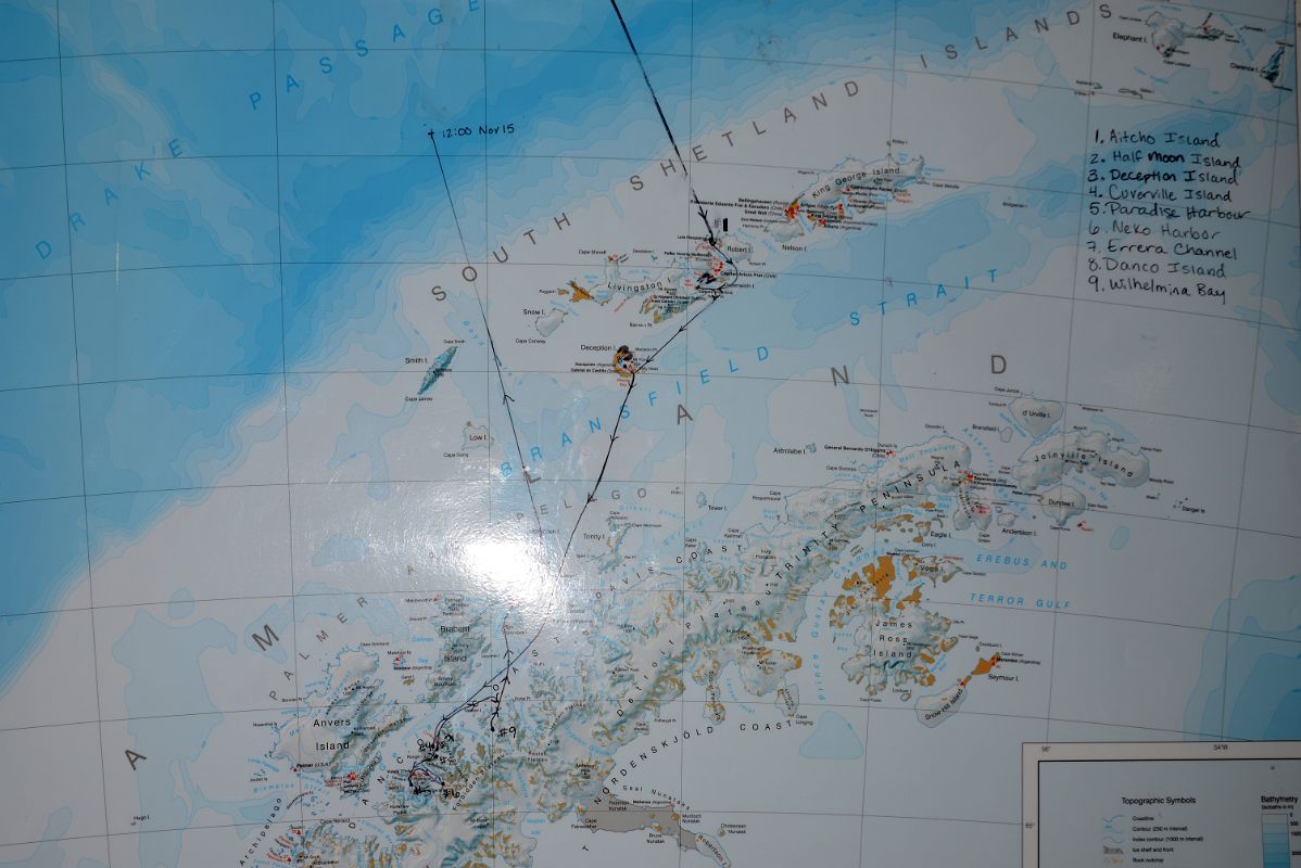 00 Map Showing The Ocean Endeavour Route On Antarctica Peninsula on Quark Expeditions Antarctica Cruise